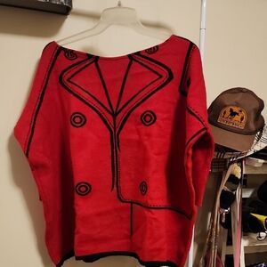 Red Graphic Sweater - Crew Neck